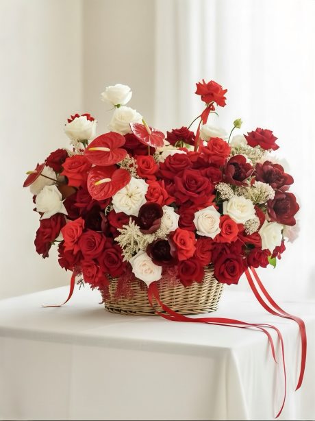 Heartfelt Basket Flowers Dubai | Elegant Floral Gifts UAE